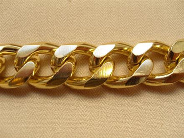 Kæde,  guld 15mm