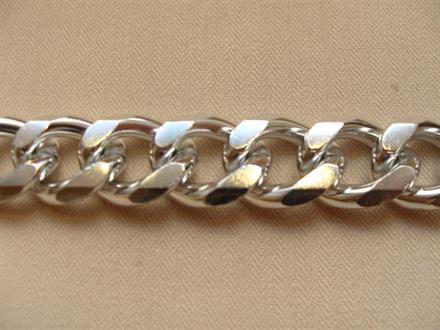 Kæde,  sølv 15mm, 1m