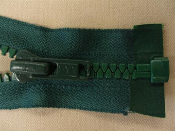 Lynlås plast delbar mørkegrøn  20cm 4mm