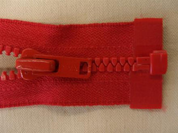 Lynlås plast delbar rød  65cm 4mm