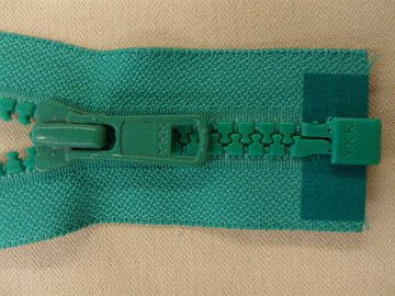 Lynlås plast delbar lys smaragd 100cm 6mm