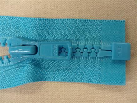 Lynlås plast delbar turkisblå 100cm 6mm