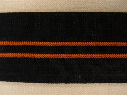 Bælteelastik, sort/orange 35mm, 1m