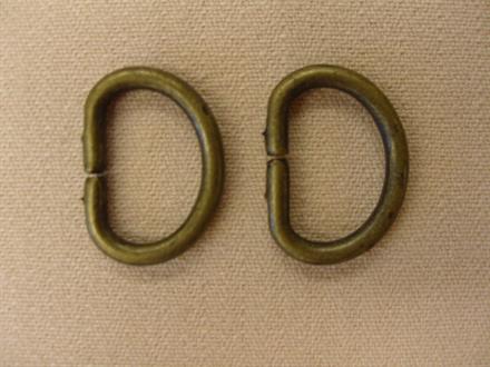 D-ringe, oxyderet messing 10mm