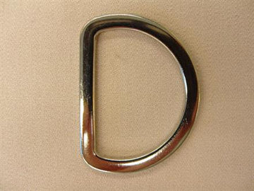D-ring, sølv flad 30mm