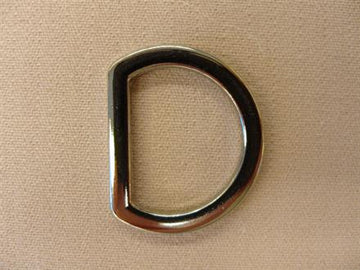 D-ring, sølv flad 15mm
