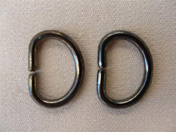 D-ringe, sort metal 10mm