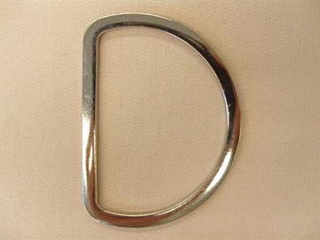 D-ring, sølv flad 50mm