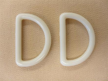 D-ringe, plastik hvid 20mm