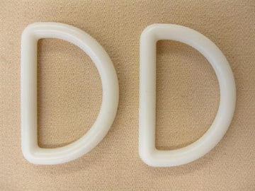D-ringe, plastik hvid 25mm