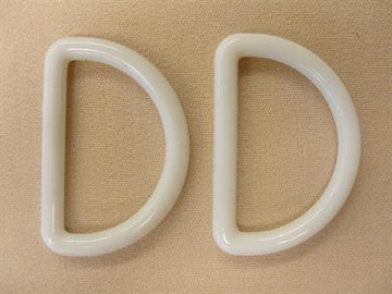 D-ringe, plastik hvid 30mm