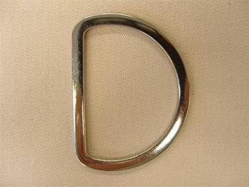 D-ring, sølv flad 40mm