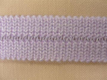 Foldeelastik strikket, lys lavendel, 20mm, 1m