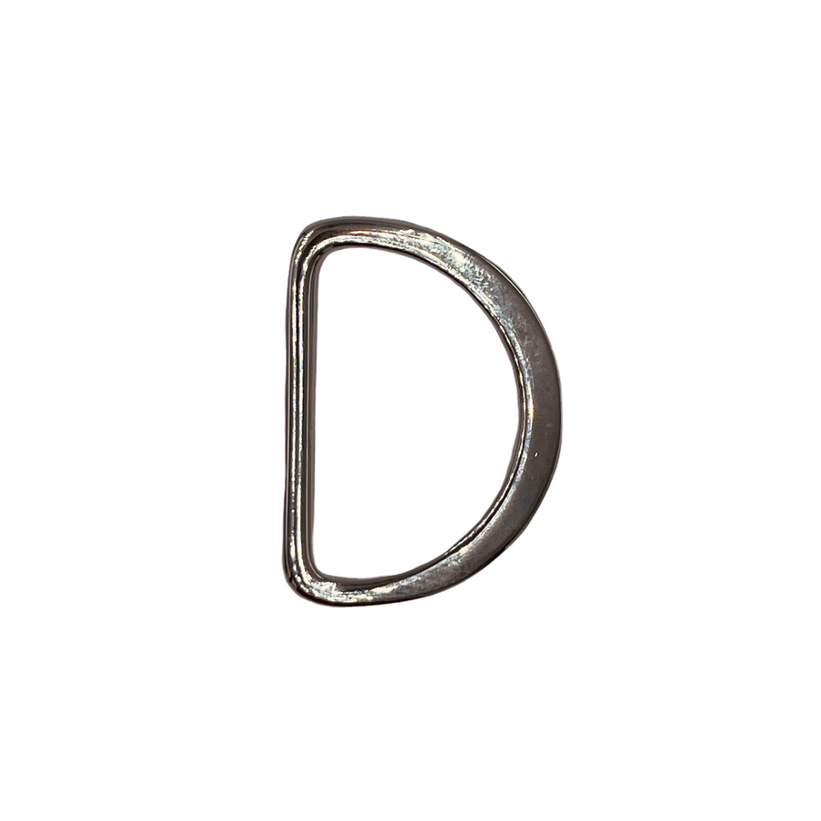 D-ring, sølv flad 26mm, #442