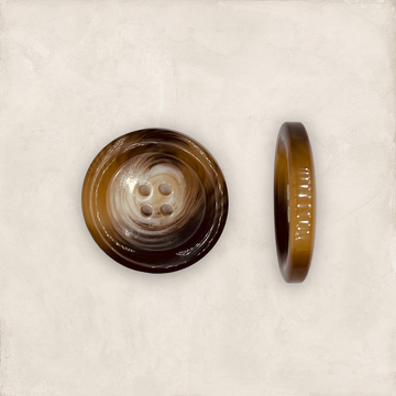 Standardknap, klassisk 4-huls, fremhævet kant, hornlook, 20mm