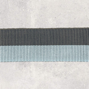 Grosgrainbånd med mørkegrå/lysegrå striber 25mm, 1m