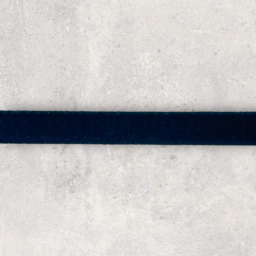 Velourelastik, marineblå 6mm, 1m