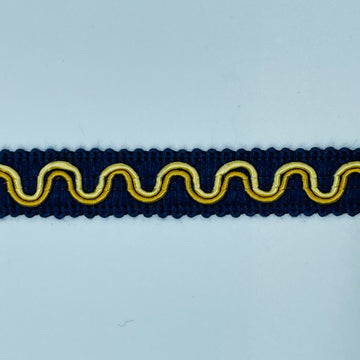 Agraman, mørkeblå med zig-zag mønster, 12 mm, 1m