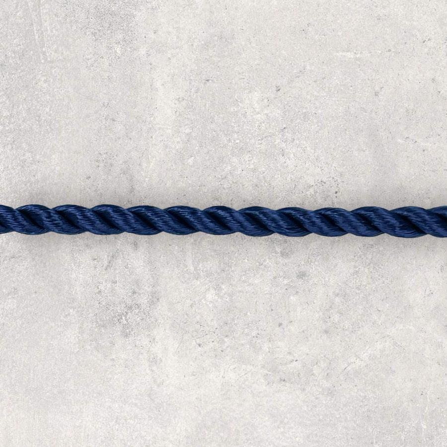 Possementsnor, marineblå blank 3mm, 1m