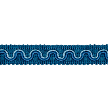 Agraman, dueblå med zig-zag mønster, 12 mm, 1m