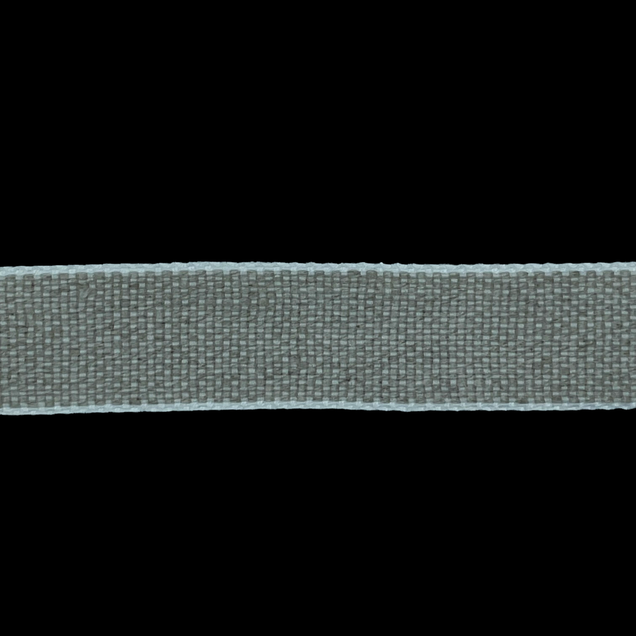 Hørbånd 7mm, grå med hvid stribe, 1m