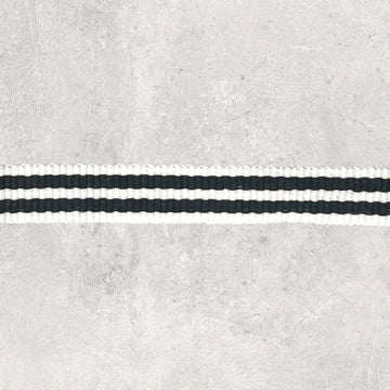 Bånd med hvid/sort striber 10mm, 1m