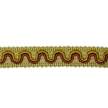 Agraman, gylden med zig-zag mønster, 12 mm, 1m