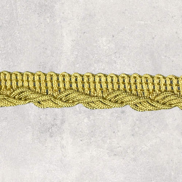Tittekant, vintage guld possement med flettet kant, 1m