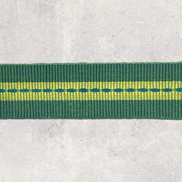 Grosgrainbånd lysegrøn og grøn kant i striber 25mm, 1m
