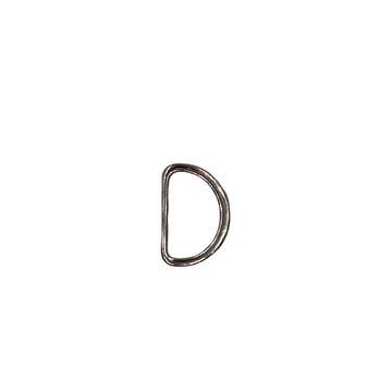 D-ring, sølv flad 15mm, #440