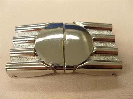 Sølv bæltespænde, m. dybe riller 25mm