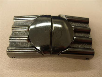 Sort metal bæltespænde, m. dybe riller 30mm