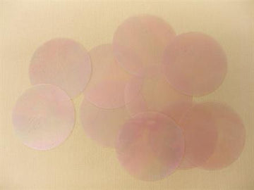 Rund paillet, lyserød transparent 50mm, 10 stk.