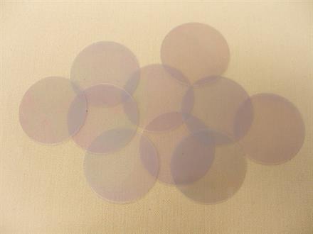 Rund paillet, lyselilla transparent 35mm, 10 stk.