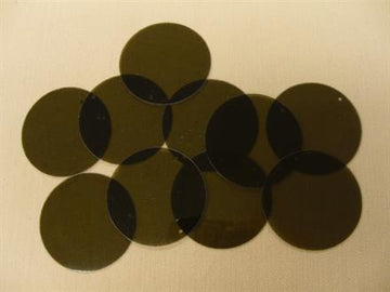 Rund paillet, oliven/røgfarvet transparent 35mm, 10 stk.