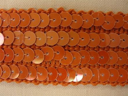 Pailletbånd, varm orange, 1m - TILBUD