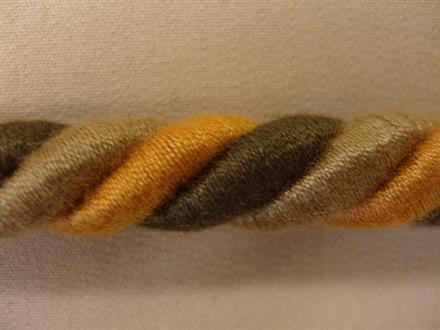 Possementsnor tre-farvet, brune/orange 12mm, 1m
