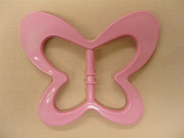 Bæltespænde, sommerfugl, 30mm, lys pink