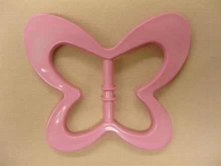 Bæltespænde, sommerfugl, 30mm, lys pink