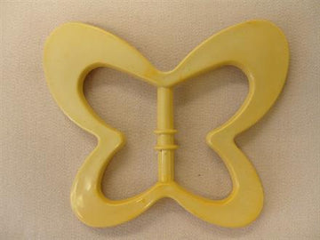 Bæltespænde, sommerfugl, 30mm, lys fersken