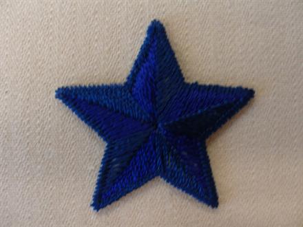Strygemærke, stjerne mørkeblå 3cm