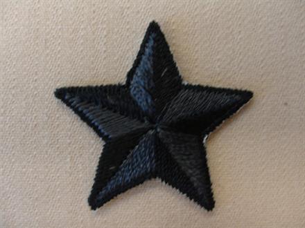 Strygemærke, stjerne sort 3cm