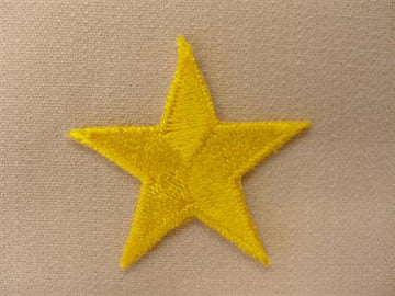 Strygemærke, stjerne gul 3cm